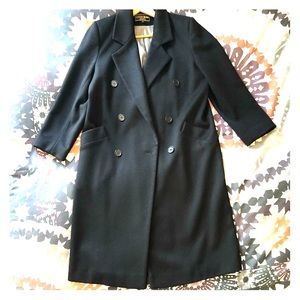 Black wool trench, size 2